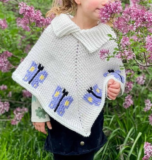 1. Crochet Child Butterfly Poncho