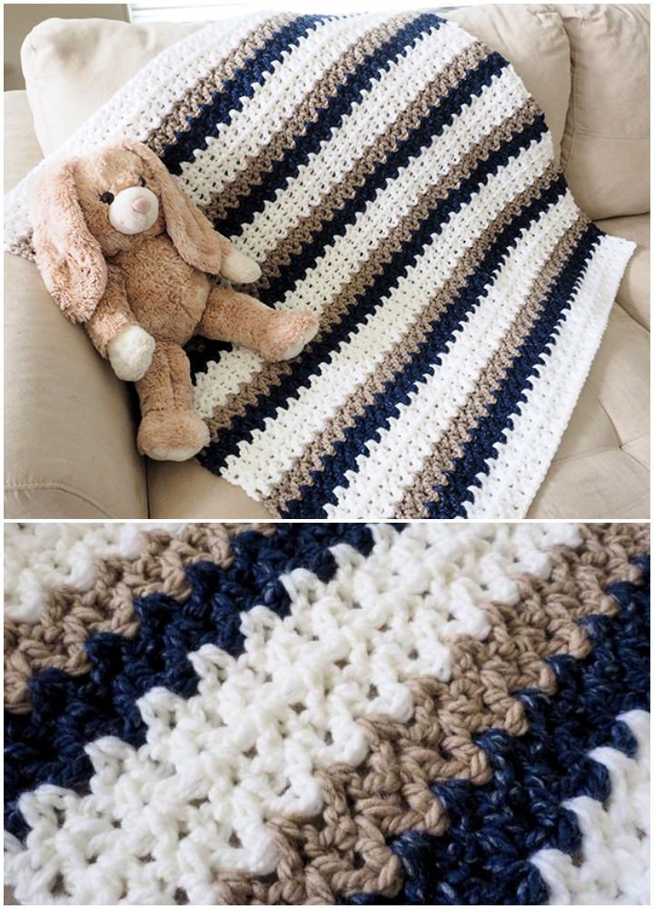 2. Easy Double Crochet Baby Blanket