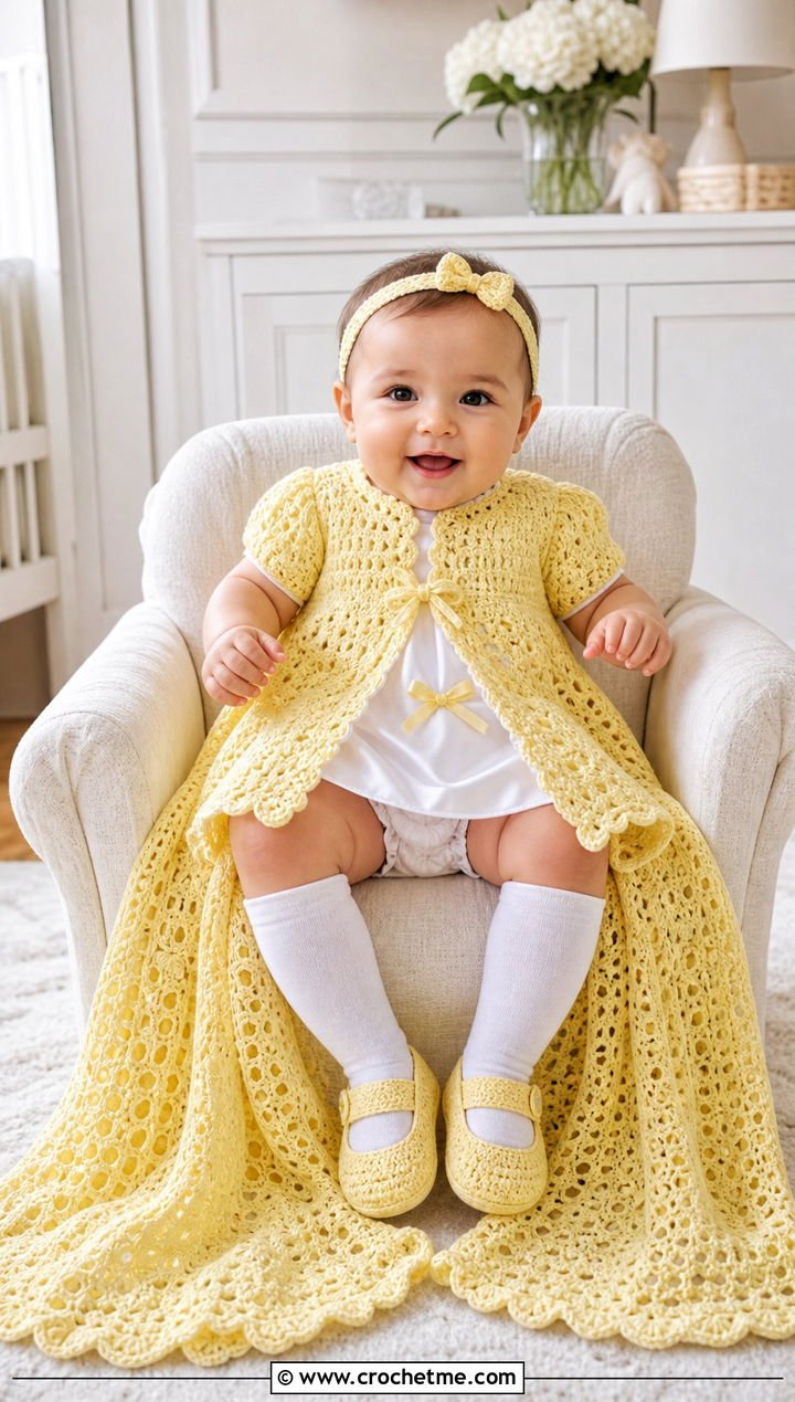 15. Convertible Crochet Blessing Gown With Detachable Skirt
