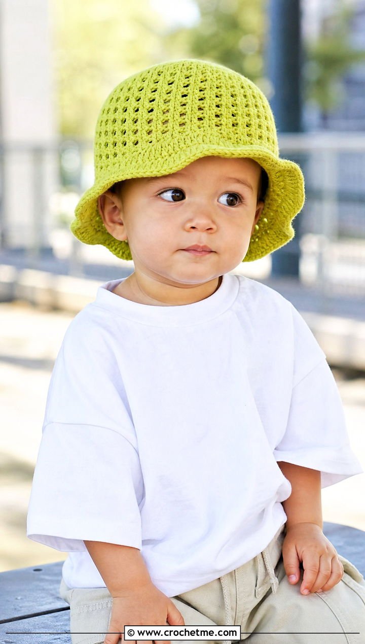 5. Crochet Bucket Hat With T-Shirt And Cargo Pants